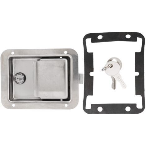 Stainless Steel Tool Chest Padlock, RV Handle Latch, with 2 Keys, for Trailer or Truck. (1/5)