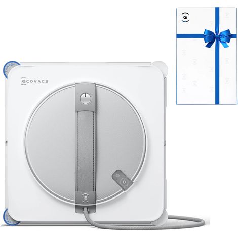 ECOVACS WINBOT W2S Robot de Nettoyage de vitres, Nettoyage Intelligent Bord à Bord avec Brosse TruEdge™, pulvérisateur d'eau 3 Jets, Protection 10 Niveaux, Planification de trajectoire Win-Slam 4.0 (1/5)