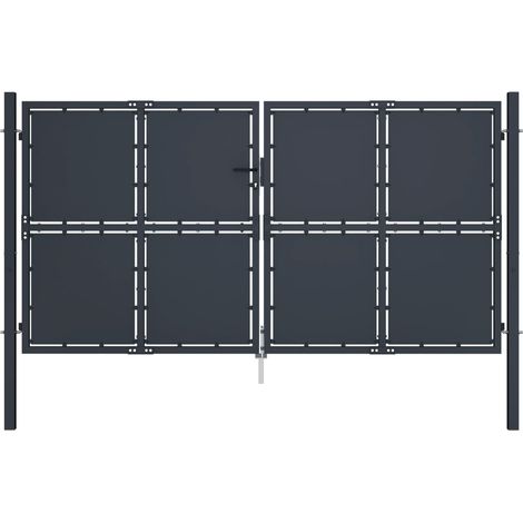 vidaXL Cancello per Giardino in Acciaio 300x200 cm Antracite (1/5)