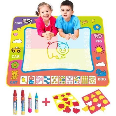 Tapis Doodle Mat Enfant - ZGEER - 8060 cm - 4 Couleurs - 3 Stylos - Non Toxique (1/4)