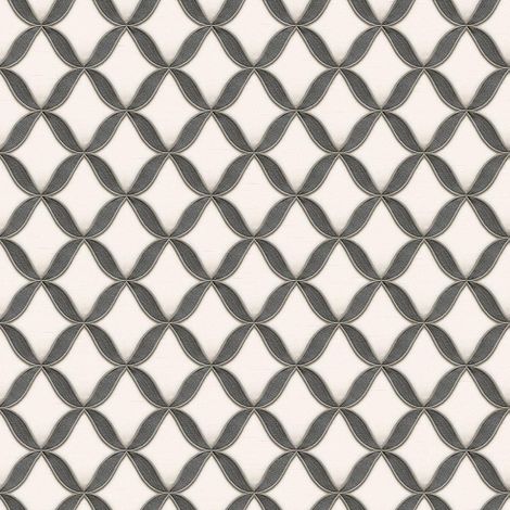 Debona Fabric Touch Black Geometric Wallpaper Gold Modern Luxury Textured Vinyl (1/4)