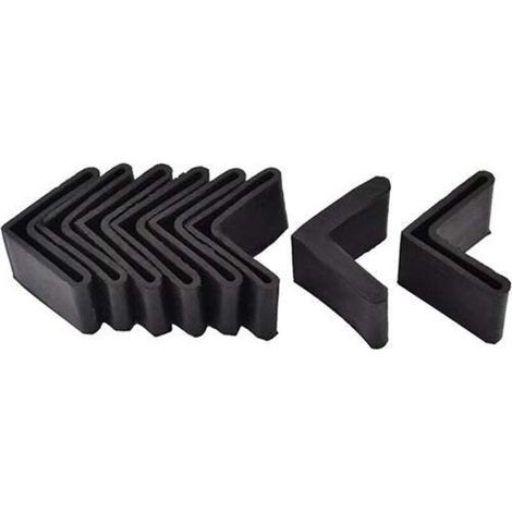 40 x 40 mm Noir 8pcs Casquette Pieds Chaise Angle Fer Forme L Patin Meuble Table Embout Capouchon Cornière Protection en Caoutchouc (1/4)