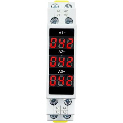 Dreiphasiges modulares Amperemeter, Dreiphasiges Amperemeter für DIN-Schiene, Mini-DIN-Schiene, Dreiphasige Digitalanzeige, Strommessgerät