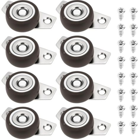 8pcs Roulettes Pivotantes Latérales de 1,25 Pouce Petites Roulettes Fixes Rigides Non Pivotantes Roue en Caoutchouc avec Plaque en Acier Adaptées Aux Tiroirs de Meubles en Bois Plateaux (1/5)