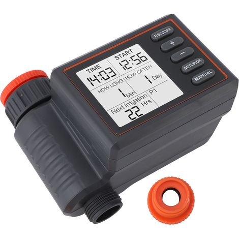 Programmateur d'arrosage automatique ABS pour tuyau, contrôleur intelligent programmable, économie d'eau, idéal jardin pelouse balcon (1/5)