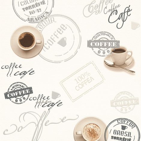 Papier peint pour cuisine et bain Profhome 943081 papier peint vinyle légèrement texturé design mat crème beige brun 5,33 m2