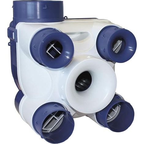 Unelvent – Caisson VMC simple flux autoréglable 604140 – 4 piquages Ø80mm, 1 cuisine Ø125mm – 25 dB(A) silencieux – Pour logements individuels (1/5)