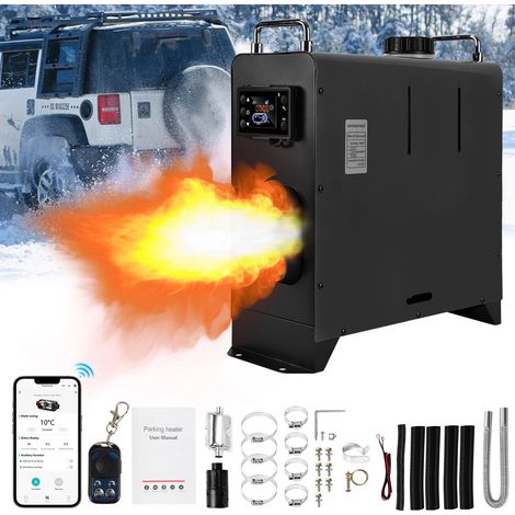 TolleTour Riscaldatore diesel ad aria, 8 kW, 12/24 V, Bluetooth, LCD e telecomando, 4 uscite aria, verticale, serbatoio 5 L, tutto in uno (1/5)