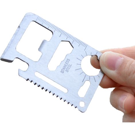 Outil de survie 11 en 1 pour cartes de crédit et ouvre-bière, se glisse parfaitement dans votre portefeuille. Idée cadeau pour lui. (1/5)