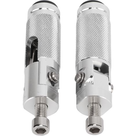 Pédales de rechange pliables universelles pour moto, en alliage d'aluminium argenté (1/5)