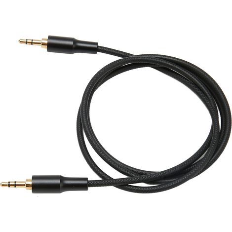 Câble Audio 3.5mm Stéréo Blindé Nylon pour Autoradio, Haut-parleurs, Casque - 1 Mètre Noir (1/5)