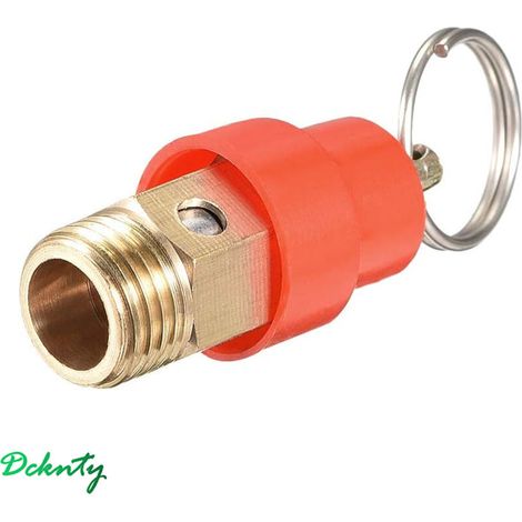 Sécurité Valve Air Compresseur Pression Limitation Soupape G1/4 Male 115PSI Ensemble Pression Rouge Chapeau 1Paquet (1/3)