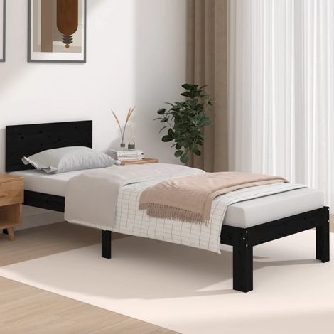 Giroletto in Legno Massello Nero 75x190 cm Small Single vidaXL (1/5)