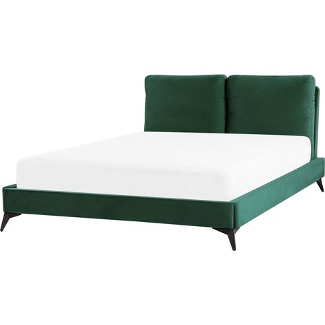 Bed Velvet MELLE 140 x 200 cm (EU Double) Emerald Green