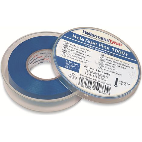 HellermannTyton HelaTape Flex 1000+ 710-10603 Isolierband HelaTape Flex 1000+ Blau (L x B) 20 m x 19 (1/2)