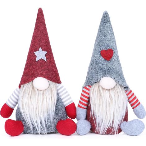 Pack Old Man Plush Christmas Ornaments, 10 Inch Dwarf Gonk Elf Statue Christmas Table Decor Holiday Supplies Plush Doll Gift (1/5)