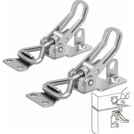 2 pièces, serrure à charnière en métal, fermeture à levier, résistant à la rouille, fixation solide, clip de verrouillage à charnière pour sécuriser et sécuriser les valises, placards, portes (1/5)