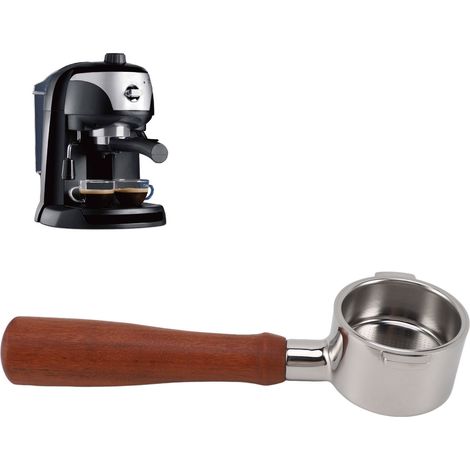 Poignée à café en acier inoxydable pour machines à expresso Delonghi, poignée sans fond à double oreille de 51 mm. (1/5)