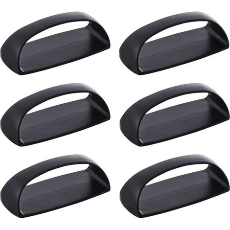 BEBUSINGOTO 6er-Pack selbstklebende Sofort-Schrankgriffe für Schublade, Ziehhilfe mit selbstklebendem Schiebetürgriff, Griff zum Aufkleben für Glasfenster, ohne Bohren (Schwarz) (1/5)