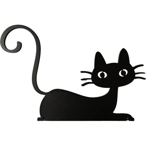 Déco jardin : Chat Félix Métal - Noir 28 cm (1/3)