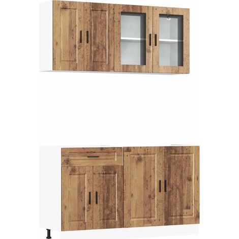 Maison Exclusive - Set Mobili da Cucina 4 pz Porto Legno Vecchio in Truciolato