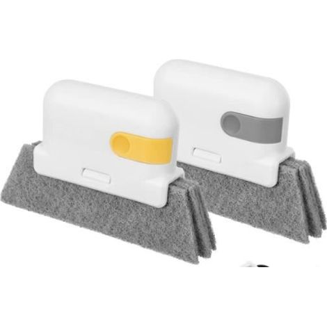 Brosse de Nettoyage Rainure Fenetre, 2pcs Brosse de Nettoyage Multifonctionnelle pour Les Encastrements de Fenêtres et de Portes. (1/2)