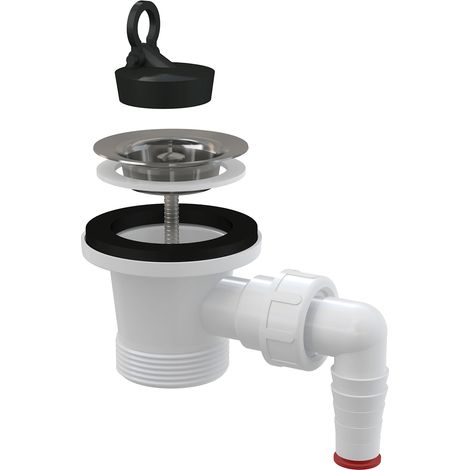 Alcadrain Ablaufventil für Waschbecken 6/4" mit einem Edelstahlgitter DN63 und einem Geräteanschluss (1/2)