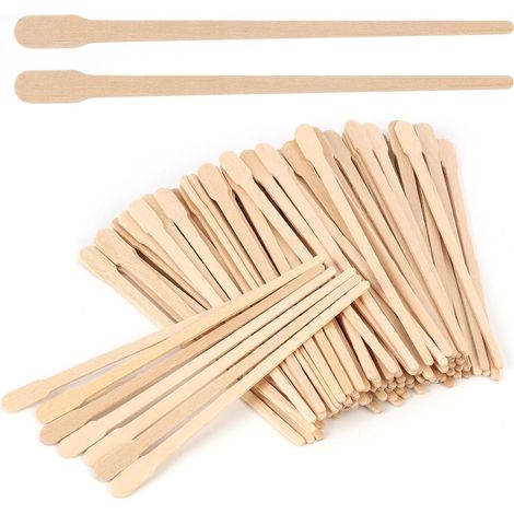 200 Pièces Bâtonnets de Cire pour Épilation des Sourcils, Waxing Sticks Applicator, Spatules en Bois Naturel pour Épilation du Visage, des Jambes, Applicateurs avec Poignée pour Précision (1/5)