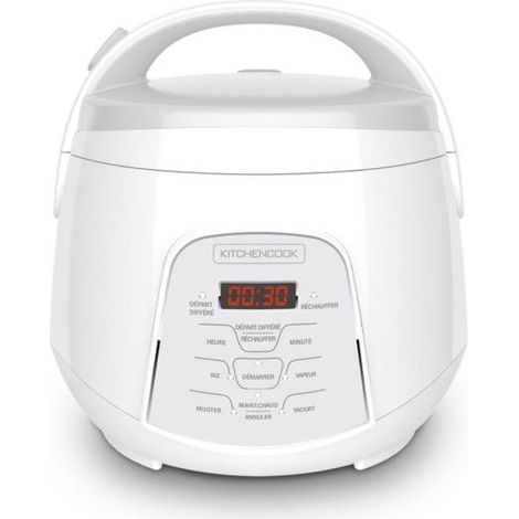 Kitchencook - Multicuiseur Kyotowhite - 400 W 2,2 L - Panier Vapeur Et Verre Doseur