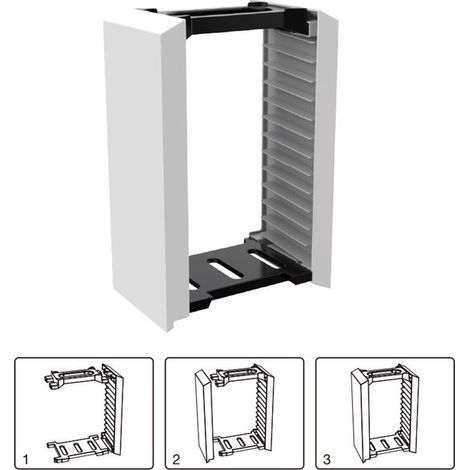Torre di archiviazione avanzata per gaming, supporto per scatole di giochi, torre di archiviazione universale per gaming, può contenere fino a 12 hard disk. (1/5)