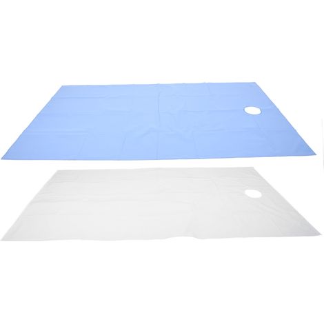 Draps de salon de beauté avec aérations respirantes pour les soins du visage, couvertures de lit pour soins SPA, matériel de massage (blanc/bleu) (1/5)