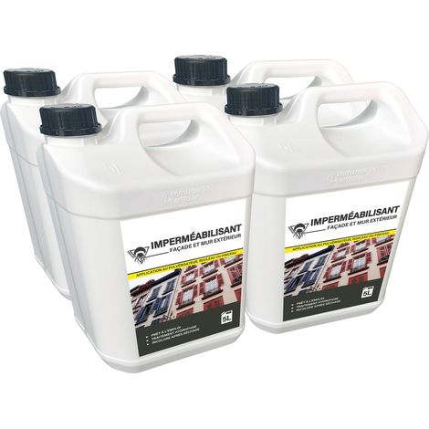 Méduze - 4 imperméabilisants hydrofuges pour façade et murs extérieurs 5L - Prêt à l’emploi - Invisible après séchage - Effet perlant - Professionnel (1/5)