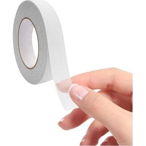 Autocollant Anti-dérapante Transparent,2.5cm x 10m,Antidérapant Transparent Imperméable,Antidérapant Transparent Imperméable pour Intérieur et Extérieur la Travail,Bande Antidérapante Escalier (1/5)