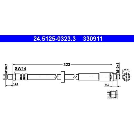 Flexible de frein ATE 24.5125-0323.3 AUDI 4F0 611 775 4F0 611 775 D