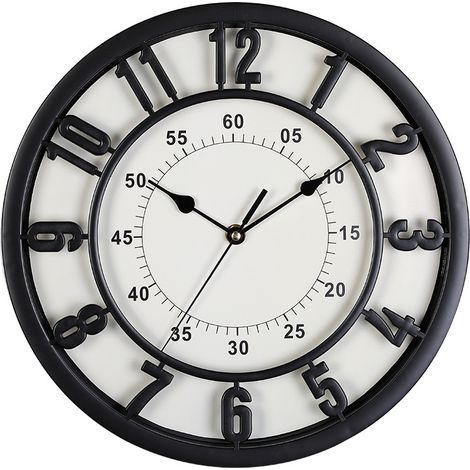 30 cm (12 Zoll) große Wanduhr für Schlafzimmer, europäische Retro-Wanduhr, Wohnzimmeruhr, Verandauhr, Wanduhr für Zuhause, für den Innenbereich, mit geräuschlosem Sekundenzeiger, Wanduhr (1/5)
