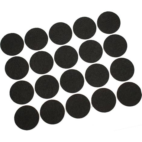 200 pièces de patins chaise ronds antidérapants en feutre noir, pour pieds chaise. (1/5)