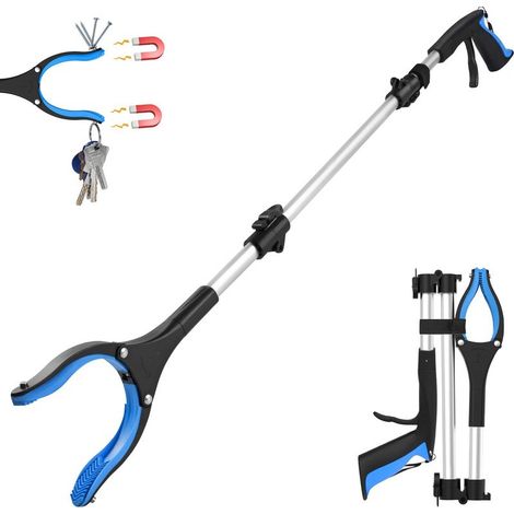 Pince de Préhension Magnétique Pliable 91 cm pour Personnes Âgées, Outil de Ramassage Robuste, Pince à Déchet Pliable en Alliage d'Aluminium (1/4)