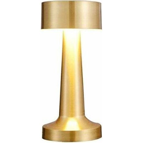 Desk lamp, wireless LED table lamp – rechargeable vintage LED – touch sensor – night light – 3 colors – adjustable brightness – for bar, restaurant, bedroom, bedside lamp – Gold – RAPANDA (1/4)