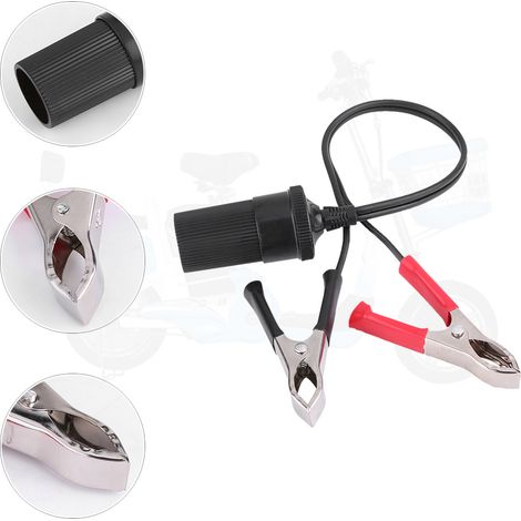 Adaptateur de prise allume-cigare de type bornier de batterie de voiture, pince d'alimentation auxiliaire 12 V (1/5)
