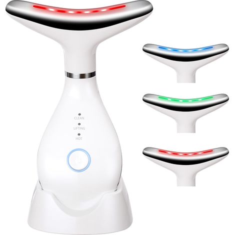 Gesichtsmassagegerät gegen Falten, 45 ± 5 °C, intelligentes, mehrfarbiges Anti-Falten-Schönheitsgerät, 3 Modi, Gerät zur Straffung von Hals und Gesicht, EMS-elektrischer Gua Sha zur Hautstraffung (1/5)