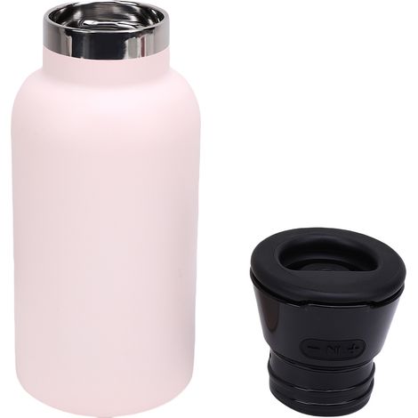Botella de agua Bluetooth recargable con base magnética, acero inoxidable, resistente al agua IP65, 350 ml, rosa, botella de agua deportiva Bluetooth fabricada en acero inoxidable 304 con base magnéti (1/5)