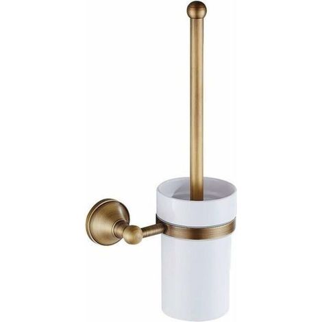 Set portascopino in ottone anticato con coppetta in ceramica (1/4)