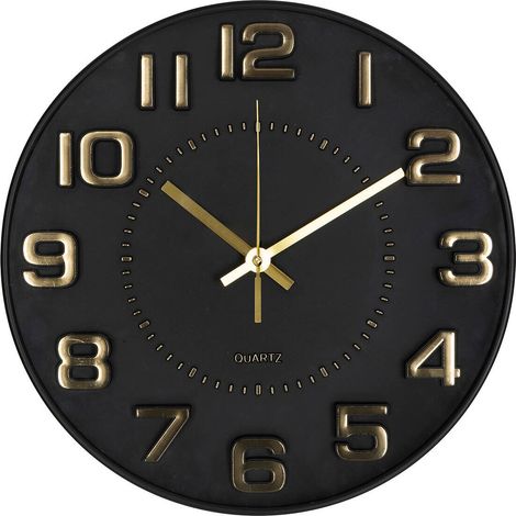 Reliefuhr Doris schwarz D30cm - Atmosphera créateur d'intérieur (1/4)