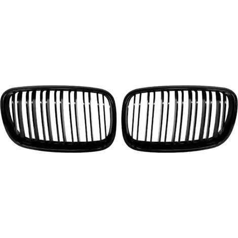 Calandre de pare-chocs avant de voiture Grilles de calandre compatible avec BMW X5 X6 E70 E71 2007-2012 - Noir brillant (1/5)