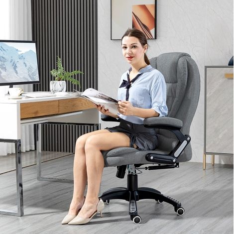 Sillón oficina masaje y calor gris oscuro OKMYHOME (1/4)