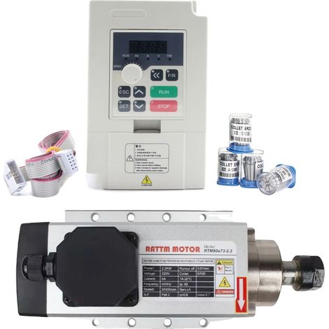 Husillo refrigerado por aire, alta eficiencia, rendimiento de precisión, se puede añadir un mandril VFD, 220 V. (1/2)