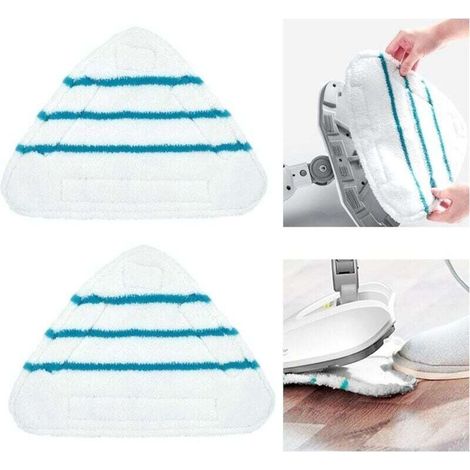 Lot de 2 Housses Triangle Microfibre Lavables pour Balai Vapeur Nettoyeur Hot Spray Accessoire Universel (1/4)