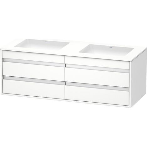 Meuble sous-vasque KETHO 550x1400x496mm blanc mat
