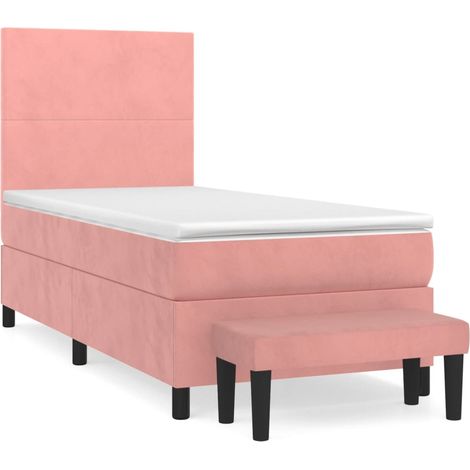 Maison Exclusive - Boxspringbett mit Matratze Rosa 90x200 cm Samt