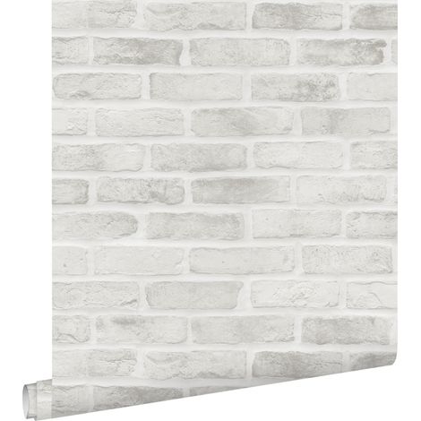 papier peint brique gris  - ESTAhome